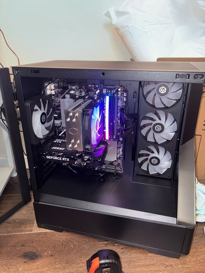 Completed custom desktop computer
