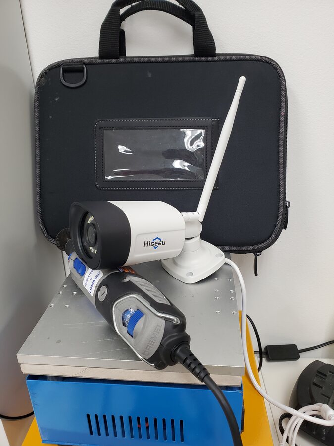 Security camera equipment ready for a customer installation